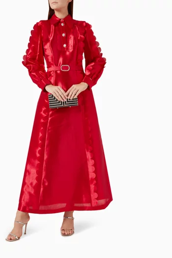 فستان كارتر طويل بجزء دانتيل ستان