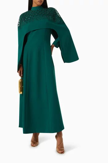 فستان الينا طويل مزين بتطريزات