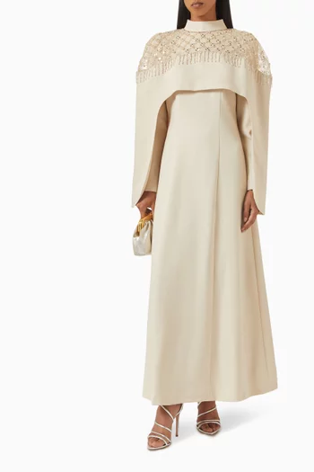 فستان الينا طويل مزين بتطريزات