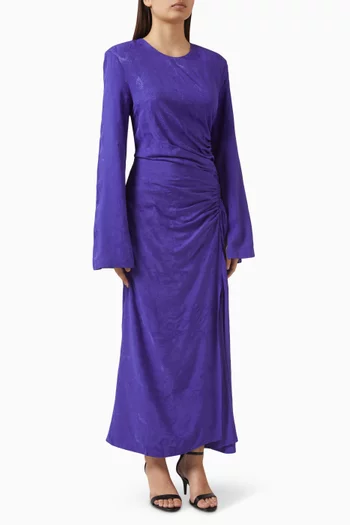 فستان طويل بكشكش جاكار