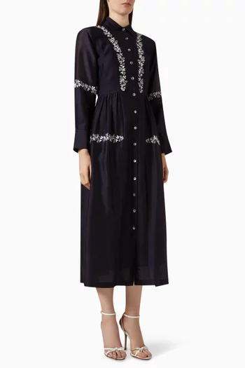 Embroidered Dress in Chanderi Silk