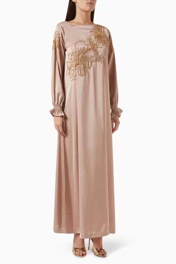 Embellished Kaftan in Crepe