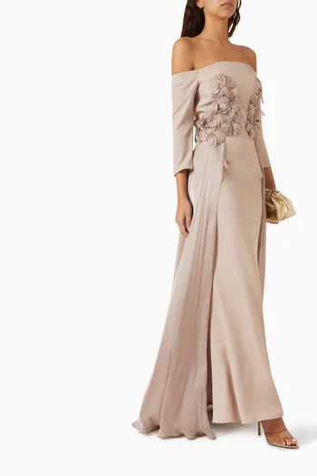 Floral Off-shoulder Maxi Dress