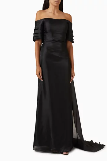 Ivy Off-shoulder Cape Gown