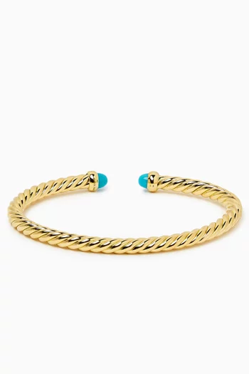 Cablespira® Turquoise & Diamond Flex Bracelet in 18kt Gold