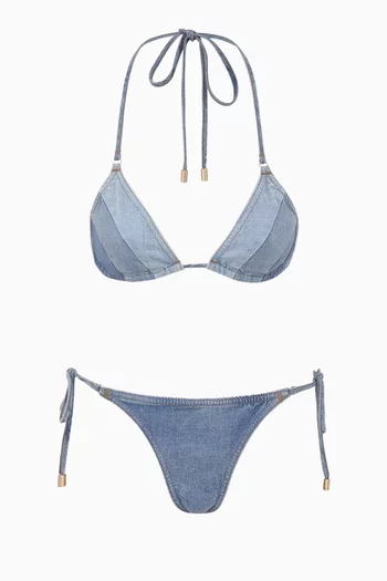 Tallow Bikini Set in Cotton-denim