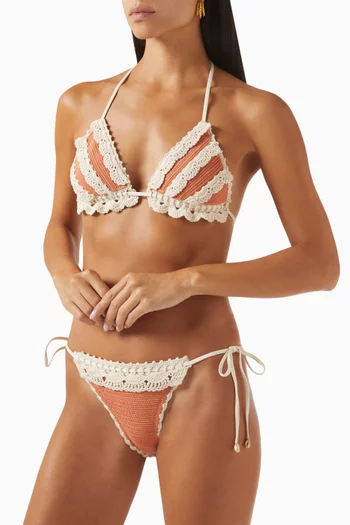 Wylie Knit Triangle Bikini Set in Cotton