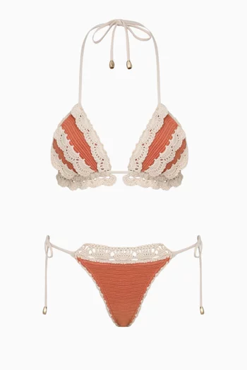 Wylie Knit Triangle Bikini Set in Cotton