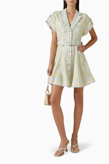 Acacia Mini Shirt Dress in Linen