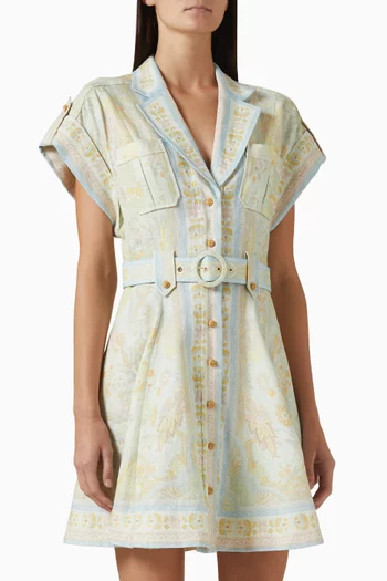 Acacia Mini Shirt Dress in Linen