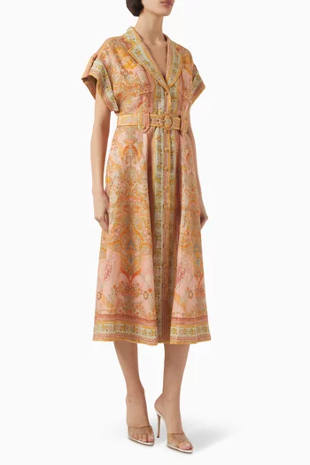 Acacia Midi Shirt Dress in Linen