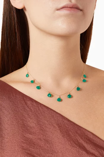 قلادة جيبسي مرصعة بعقيق ذهب أصفر عيار 18