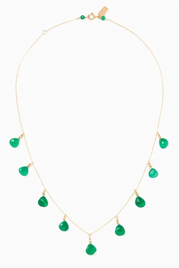 قلادة جيبسي مرصعة بعقيق ذهب أصفر عيار 18