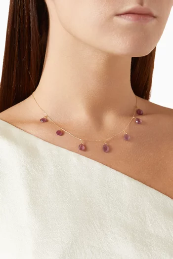 قلادة جيبسي مزينة بياقوت ذهب أصفر عيار 18