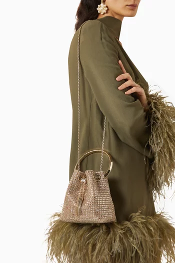 Bon Bon Crystal-embellished Bucket Bag in Satin