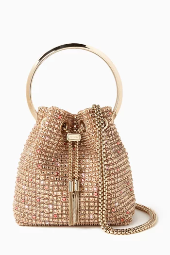 Bon Bon Crystal-embellished Bucket Bag in Satin