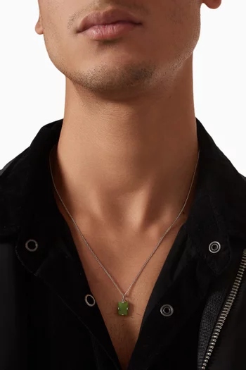 قلادة لينوكس فضة إسترلينية بحجر اليشب