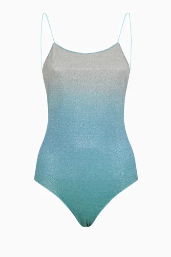Lumière Ombré Shade One-piece Maillot Swimsuit in Lurex