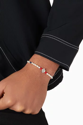 Cash Lapis Pearl Bracelet in Sterling Silver