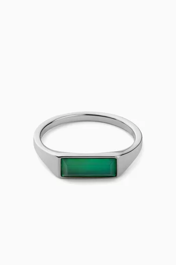 Thin Lennox Light Jasper Ring in Sterling Silver