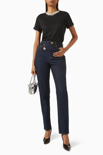 Crush Embellished T-shirt in Linen