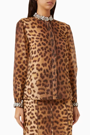 Crush Embellished Shirt in Linen Blend