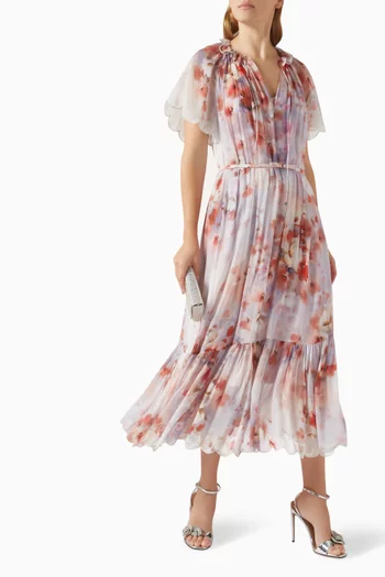 Crush Flutter Midi Dress in Viscose