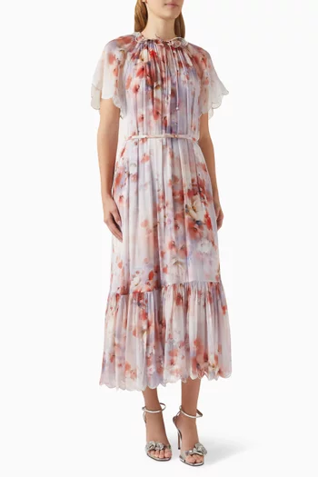 Crush Flutter Midi Dress in Viscose