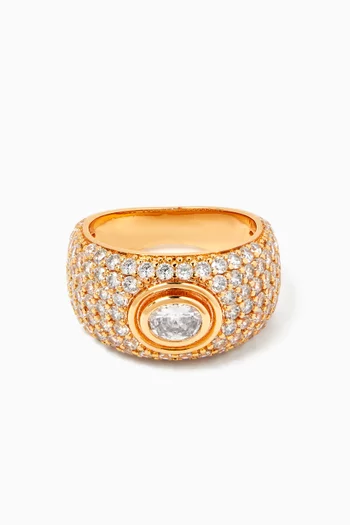 The Pavé Jeweller Ring in Gold-plated Brass