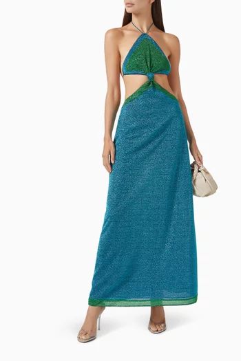 Lumière Bi-colour Knot Maxi Dress