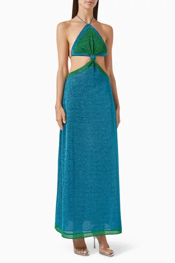 Lumière Bi-colour Knot Maxi Dress