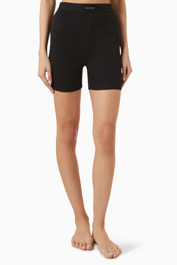 Ribbed Biker Shorts in Cotton
