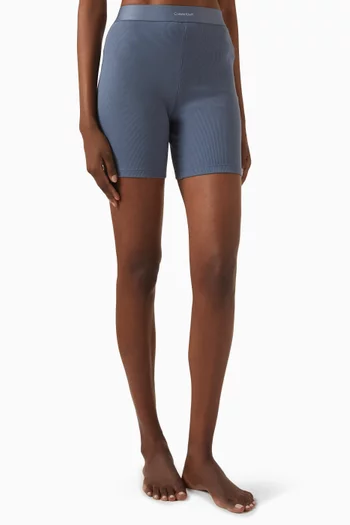 Ribbed Biker Shorts in Cotton