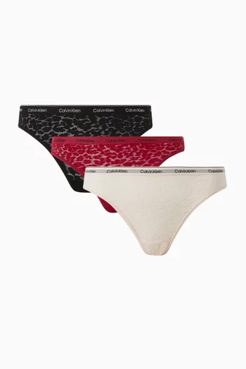 Bikini Briefs in Lace, Set of 3