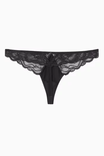 CK Instinct Thong in Sheer Lace & Microfibre