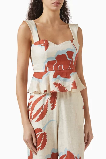 Lebron Printed Top in Linen