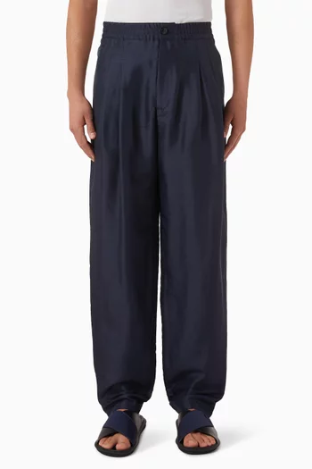 Pleated Relaxed-fit Pants in Silk