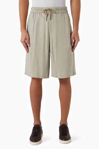 Drawstring Bermuda Shorts in Cupro