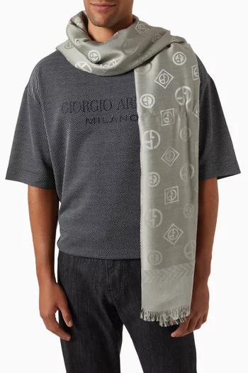 GA Logo Scarf in Silk-wool