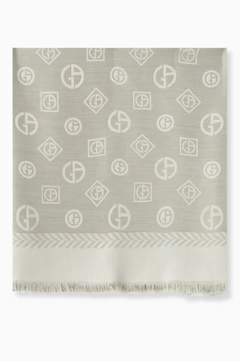 GA Logo Scarf in Silk-wool