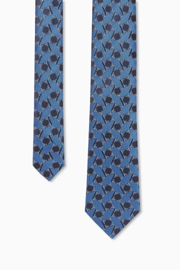 Geometric Tie in Silk