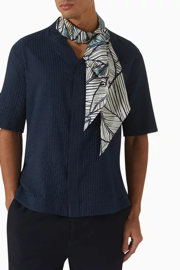 Abstract-print Scarf in Silk