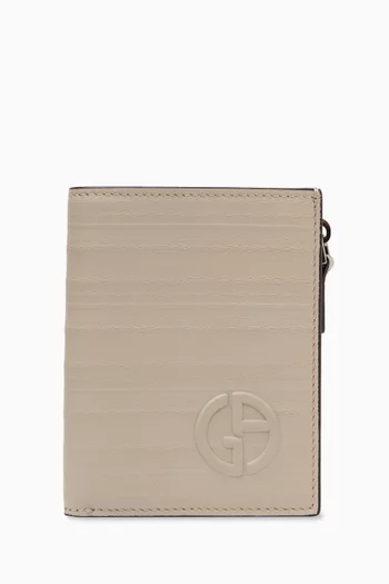 GA Logo Zip Wallet in Nappa Leather