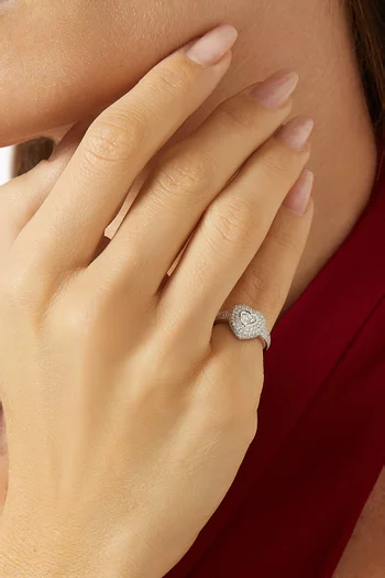 Heart Diamond Ring in 18kt White Gold