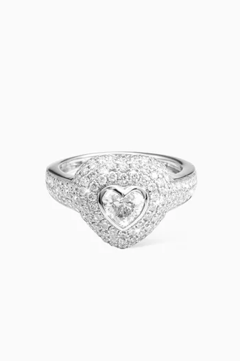 Heart Diamond Ring in 18kt White Gold