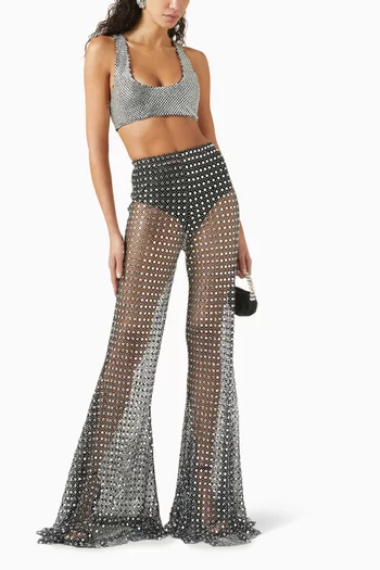 Crystal-embellished Crop Top