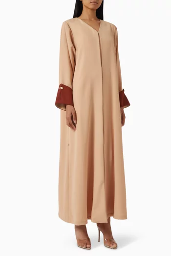 Savana Contrast-trim Abaya in Crepe