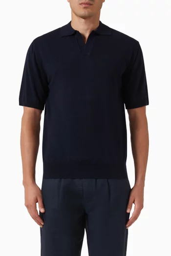 تي شيرت بولو بلا أزرار قطن مصري