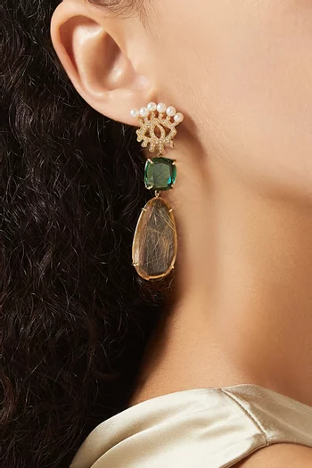Ya Ein Najlaa Diamond & Multi-stone Drop Earrings in 18kt Gold