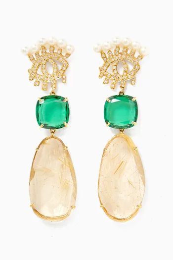Ya Ein Najlaa Diamond & Multi-stone Drop Earrings in 18kt Gold